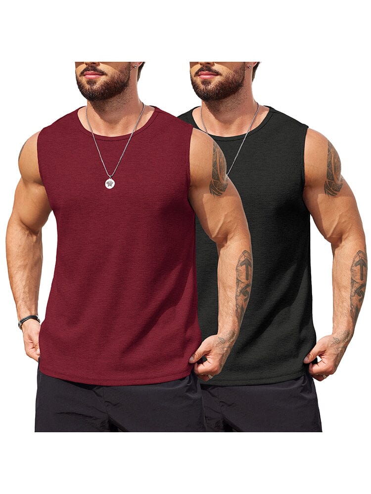 Casual 2 Pack Waffle Tank Tops (US Only)