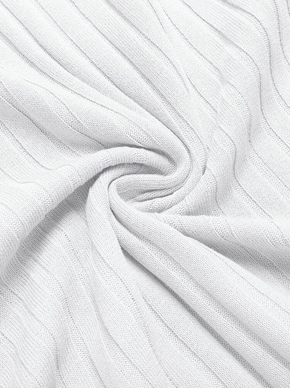 Casual Stretch Ribbed Knit Polo Shirt (US Only)
