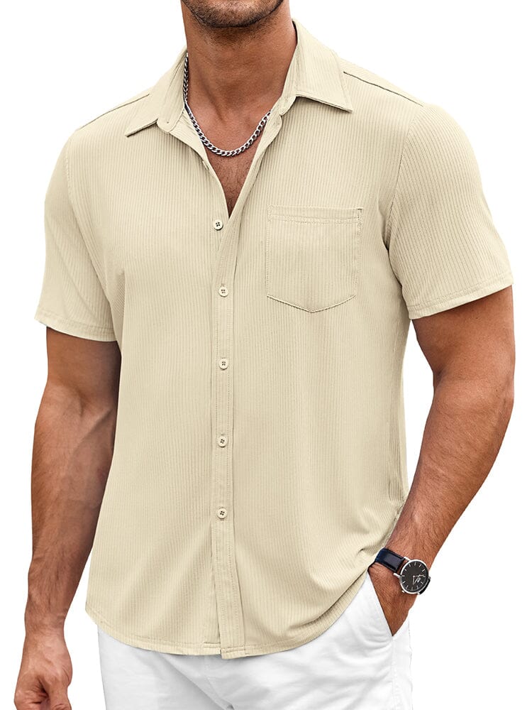 Casual Stretch Striped Texture Shirt (US Only)