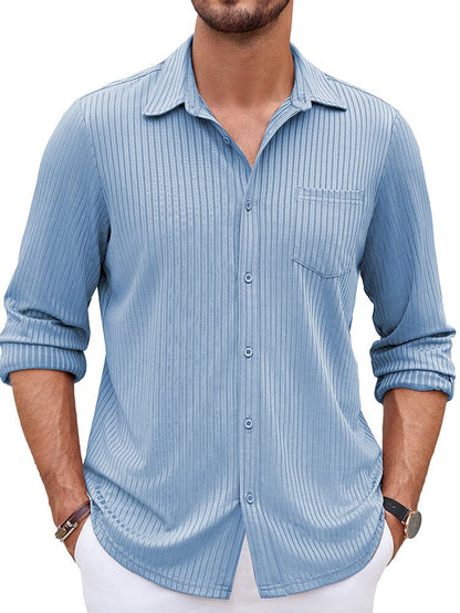 Casual Pit-stripe Stretch Shirt (US Only)