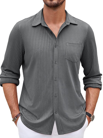 Casual Pit-stripe Stretch Shirt (US Only)