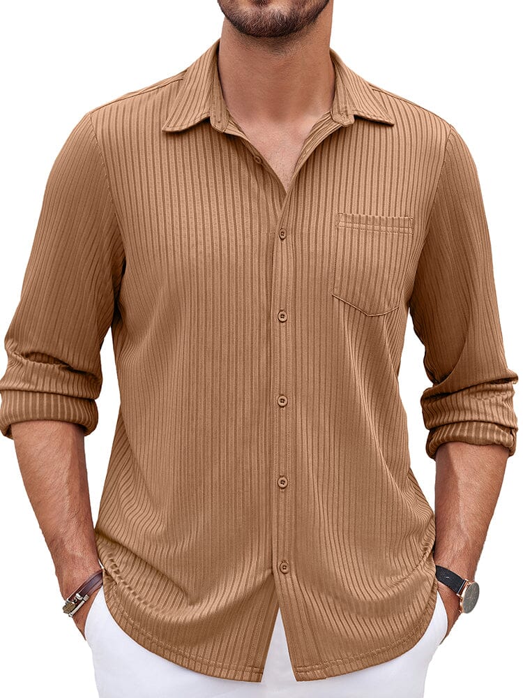 Casual Pit-stripe Stretch Shirt (US Only)