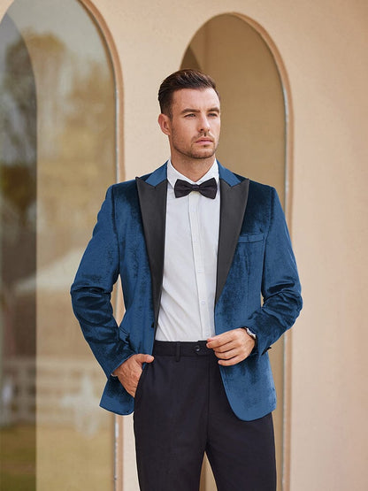 Velvet Tuxedo One Button Blazer (US Only)