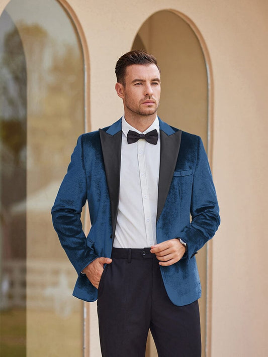 Velvet Tuxedo One Button Blazer (US Only)