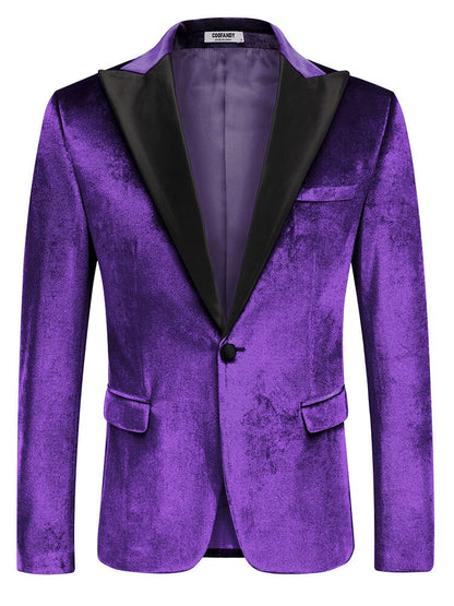 Velvet Tuxedo One Button Blazer (US Only)