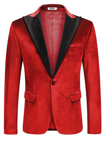 Velvet Tuxedo One Button Blazer (US Only)