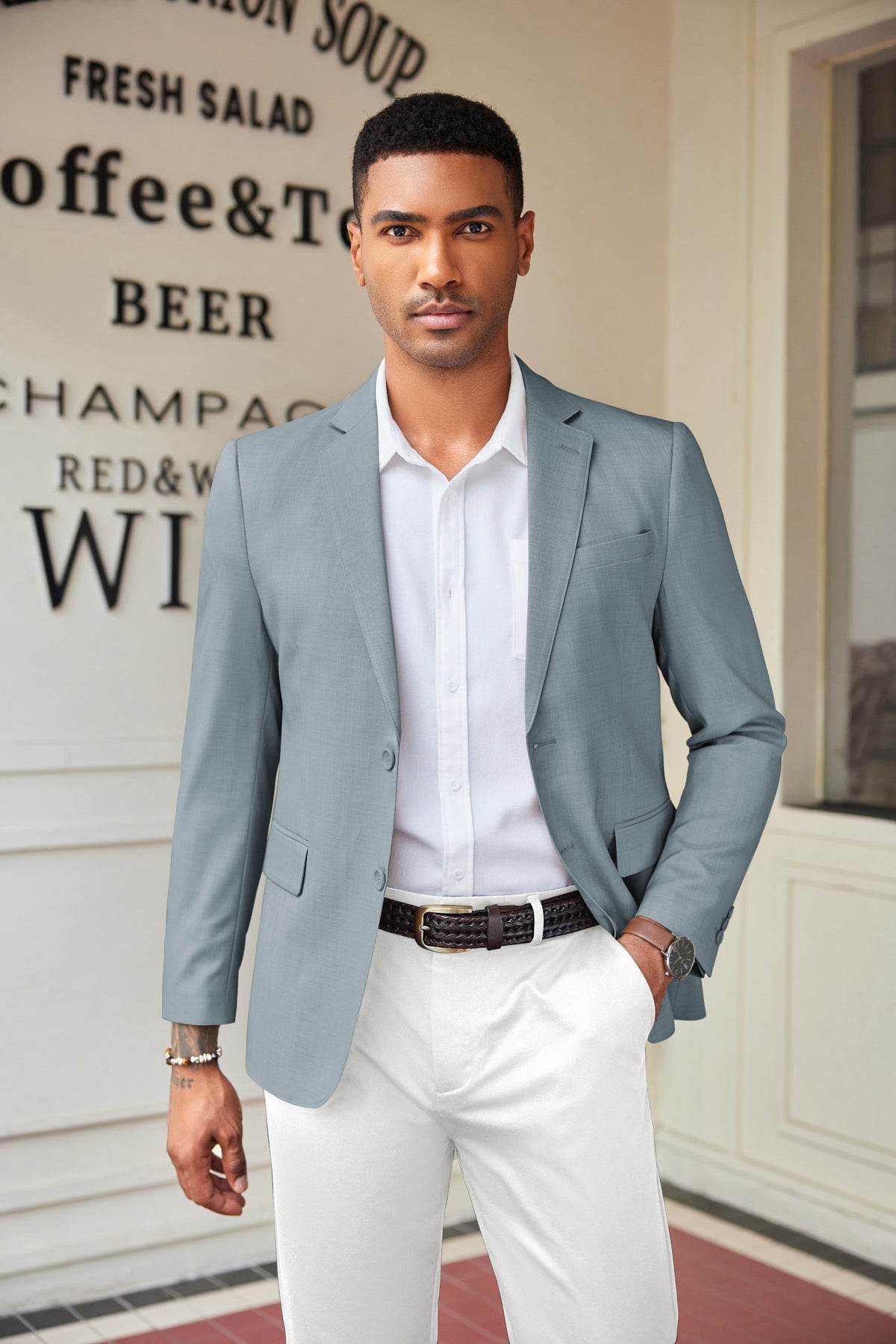 Casual Slim Fit Suit Jacket (US Only)