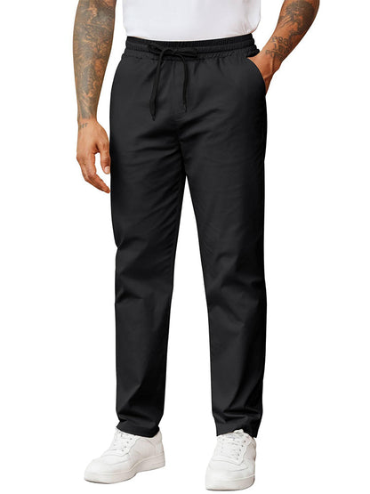 Casual Straight Leg Drawstring Chino Pants (US Only)