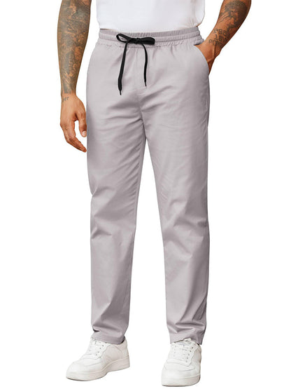 Casual Straight Leg Drawstring Chino Pants (US Only)