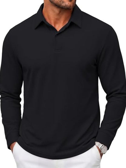 Refined Cotton Pique Long Sleeve Polo Shirt (US Only)