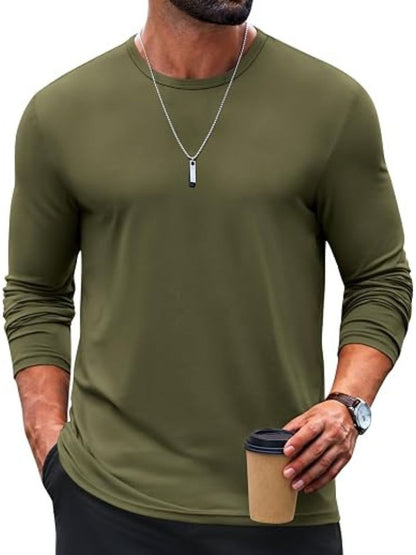 Crew Neck Long Sleeve Basic Soft Casual T-Shirt (US Only)