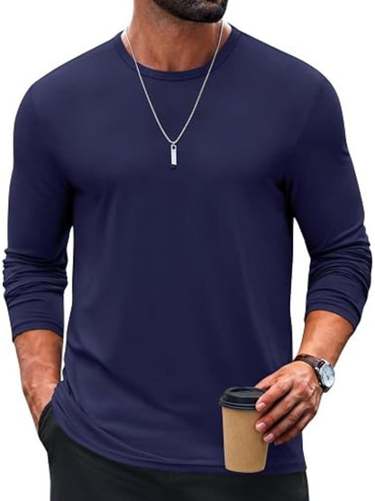 Crew Neck Long Sleeve Basic Soft Casual T-Shirt (US Only)