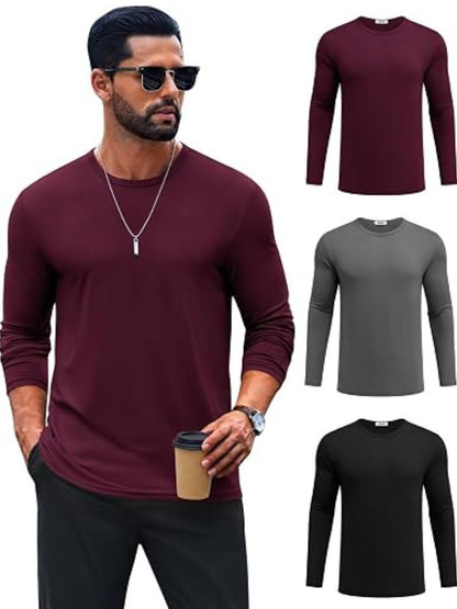Crew Neck Long Sleeve Basic Soft Casual T-Shirt (US Only)