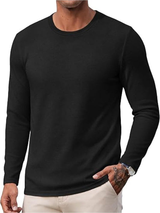 Crew Neck Long Sleeve Soft Lightweight Basic T-Shirt (US Only)