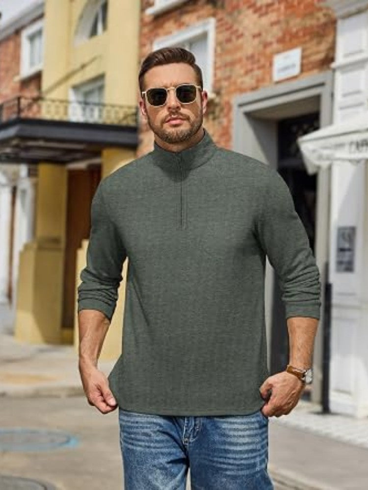 Mock Neck Quarter Zip Knit Pullover (US Only)