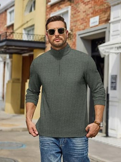 Mock Neck Quarter Zip Knit Pullover (US Only)