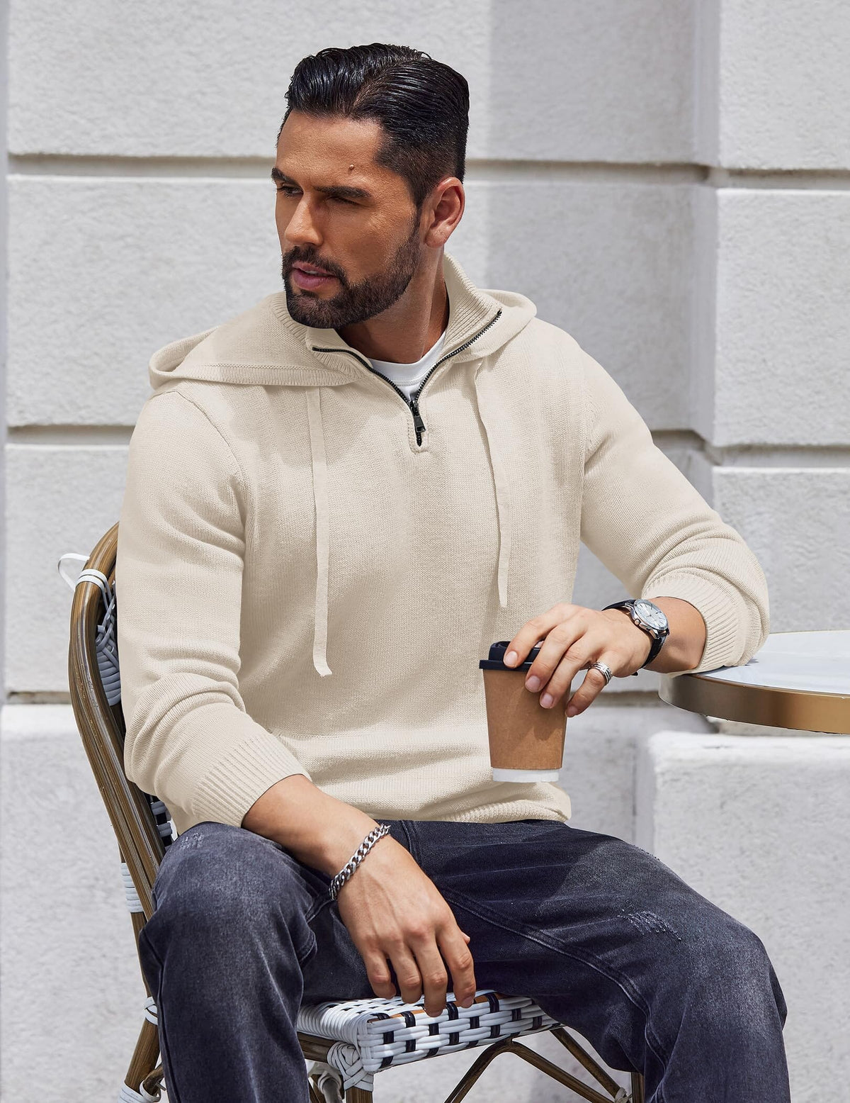 Casual Turtleneck Knit Hoodie (US Only)