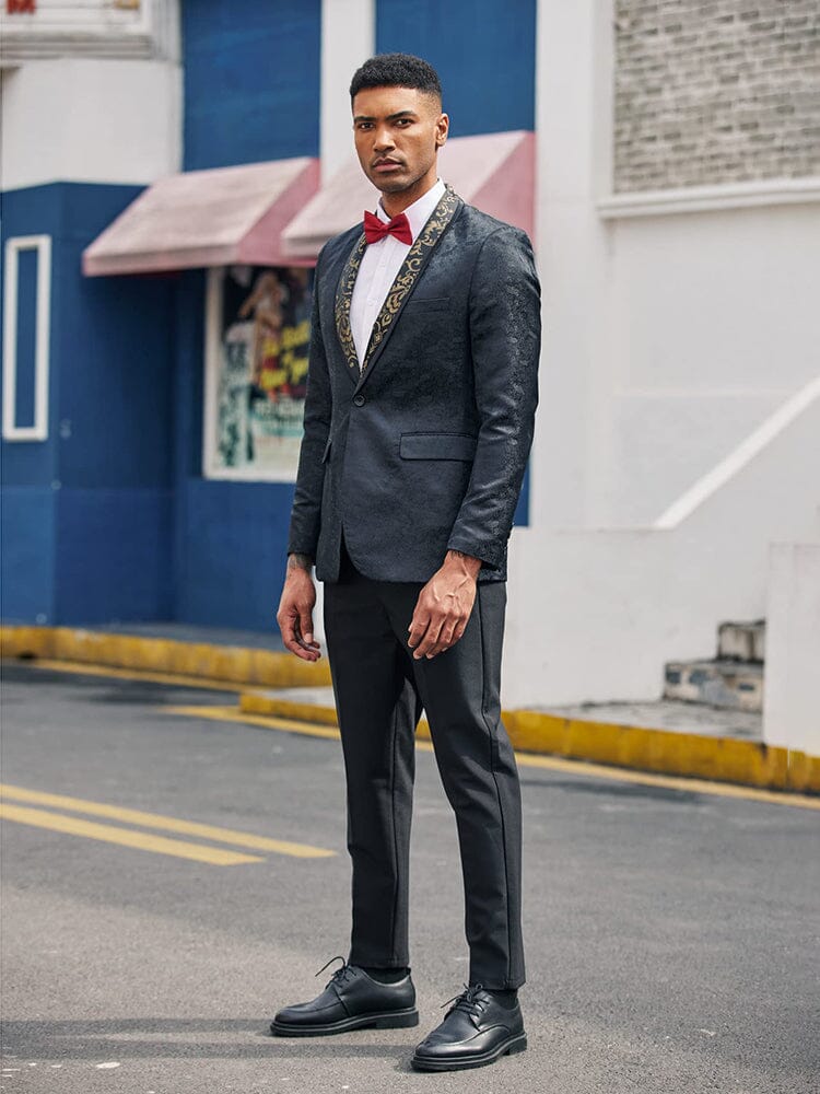 Luxury Floral Tuxedo Embroidered Blazer (US Only)