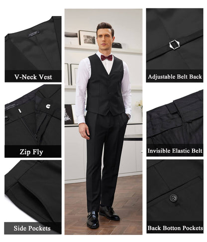 3 Piece Suits Set Tuxedo Prom Blazer Vest Pants Set (US Only)