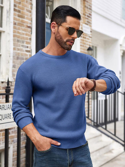 Classic Waffle Knitted Pullover Sweater (US Only)