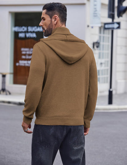 Casual Turtleneck Knit Hoodie (US Only)