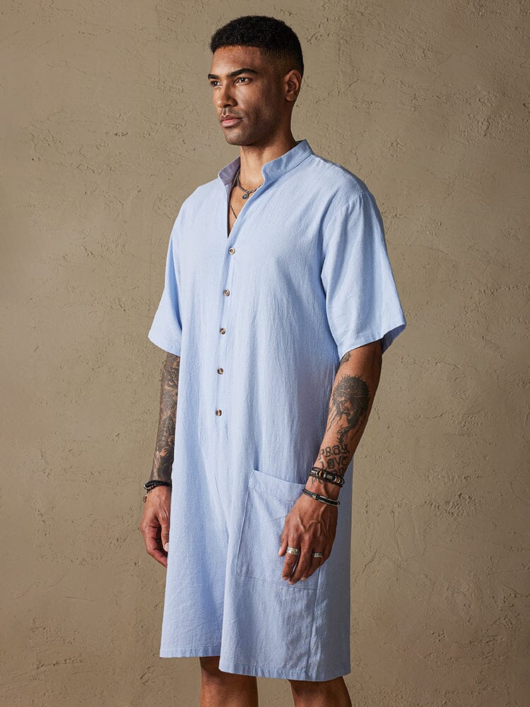 Cotton Stand Collar Jumpsuit