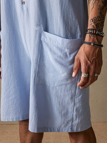 Cotton Stand Collar Jumpsuit