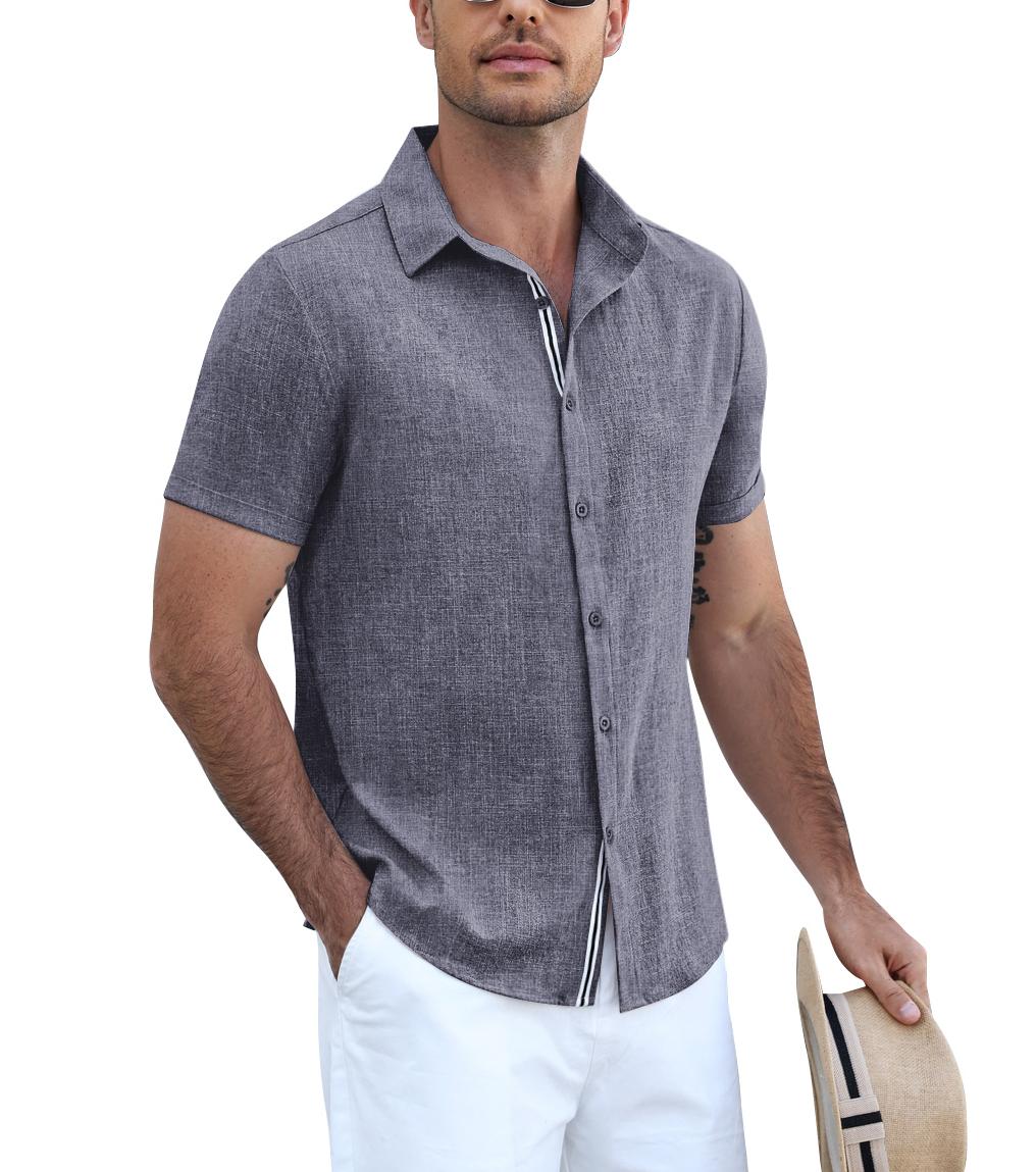Timelss Contrast Placket Short Sleeve Shirt (US Only)