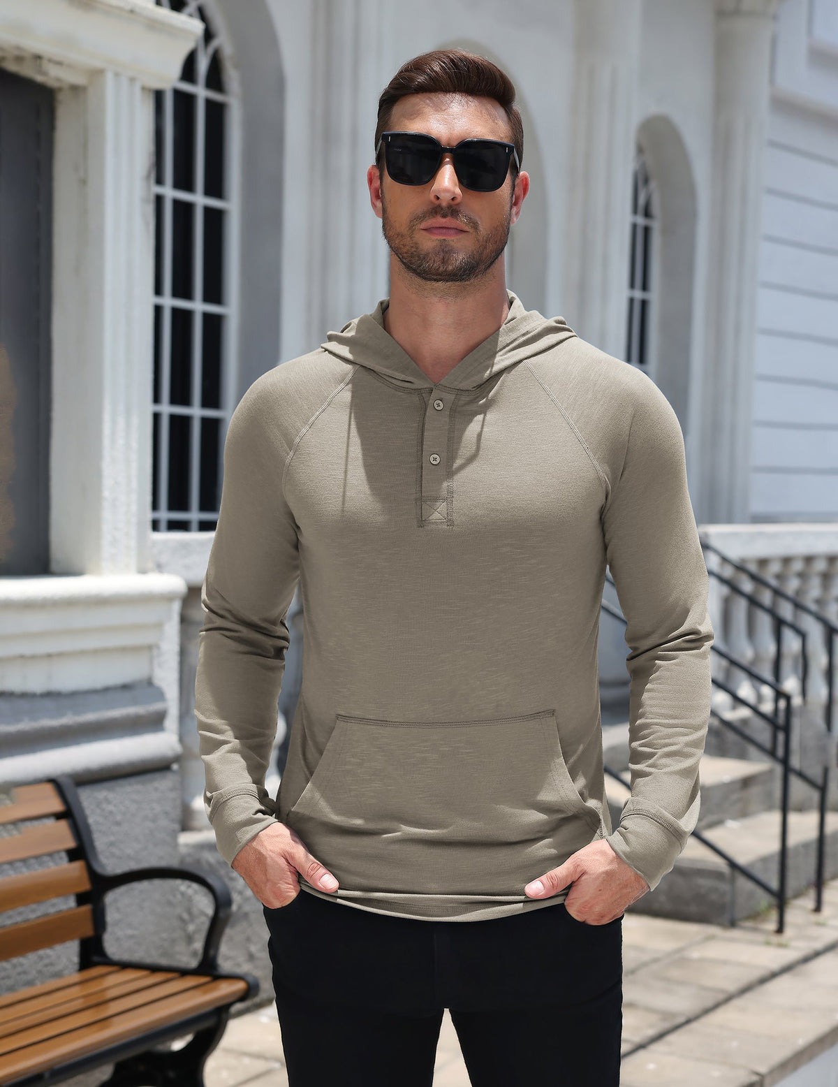 Casual Comfort Travel Henley Hoodie (US Only)