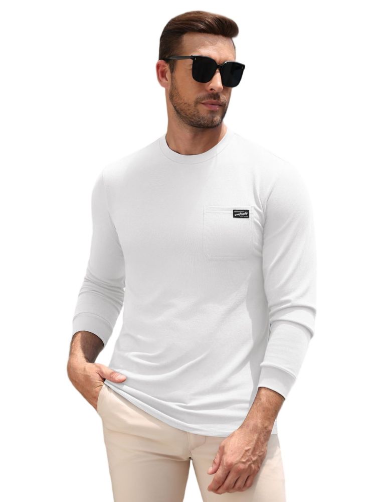 Regular Fit Crewneck Long Sleeve Pocket T-Shirt (US Only)