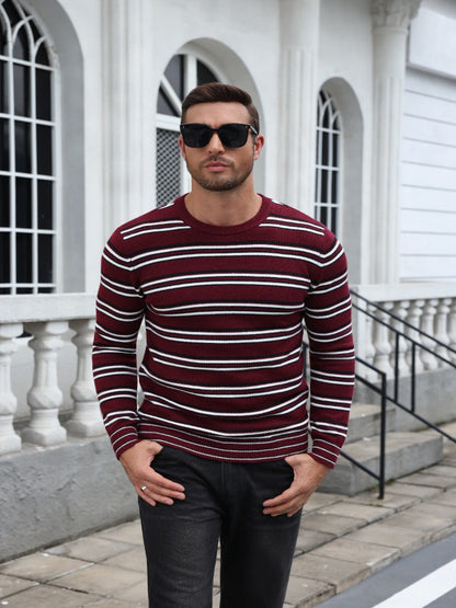 Striped Crewneck Knit Sweater (US Only)
