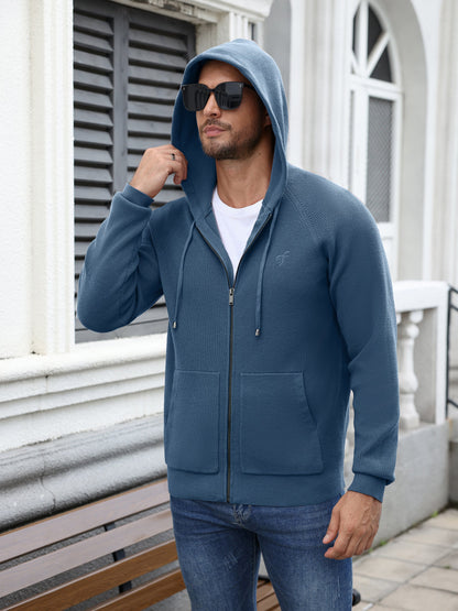 Full Zip Hoodie Knit Sweatshirt Jacket (US Only)