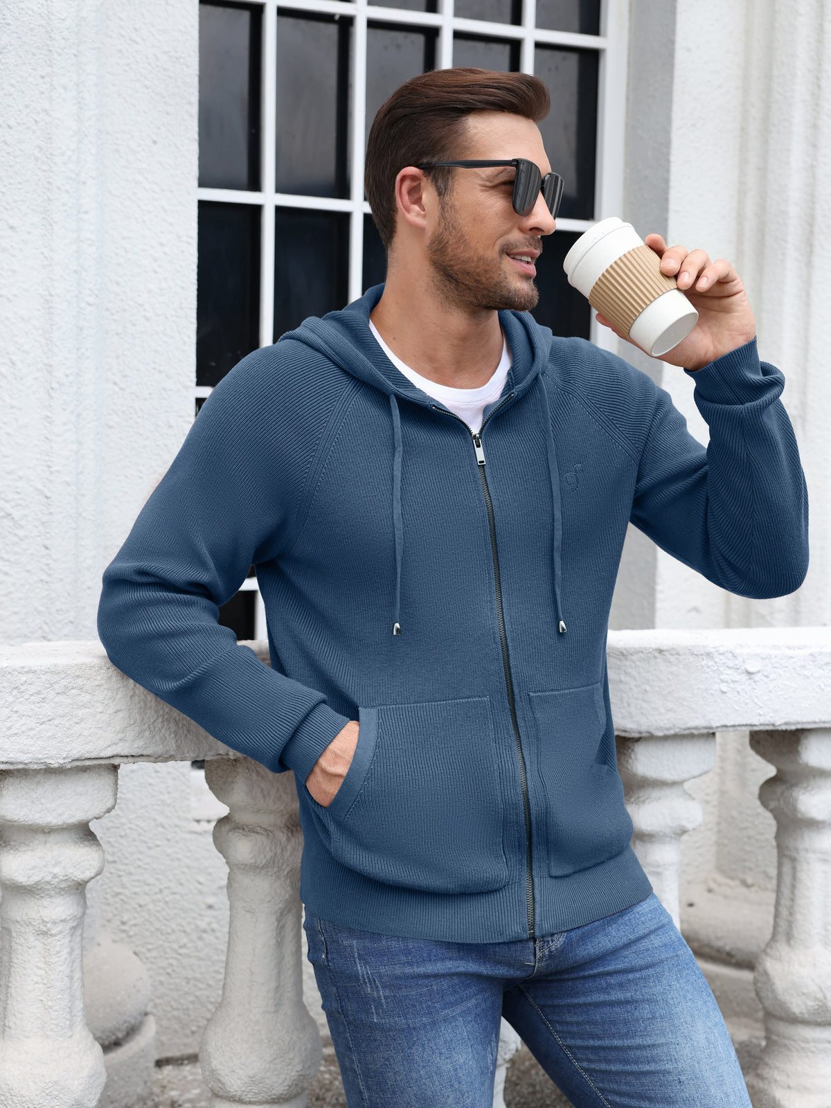 Full Zip Hoodie Knit Sweatshirt Jacket (US Only)