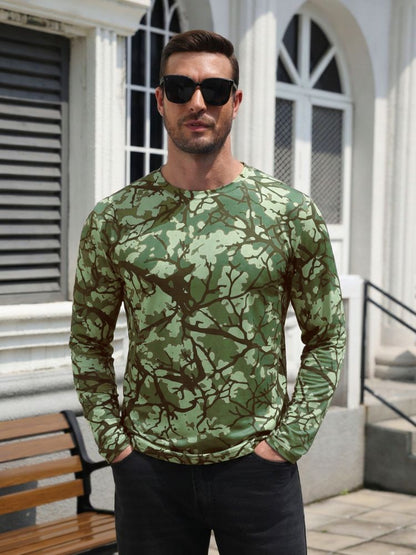 Slim Fit Tree Branch Camo Long Sleeve T-Shirt (US Only)