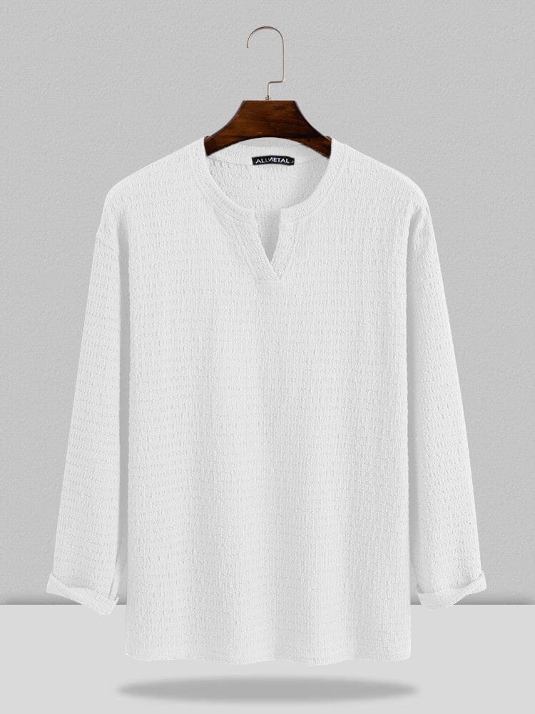 Small V-neck long-sleeved Shirt