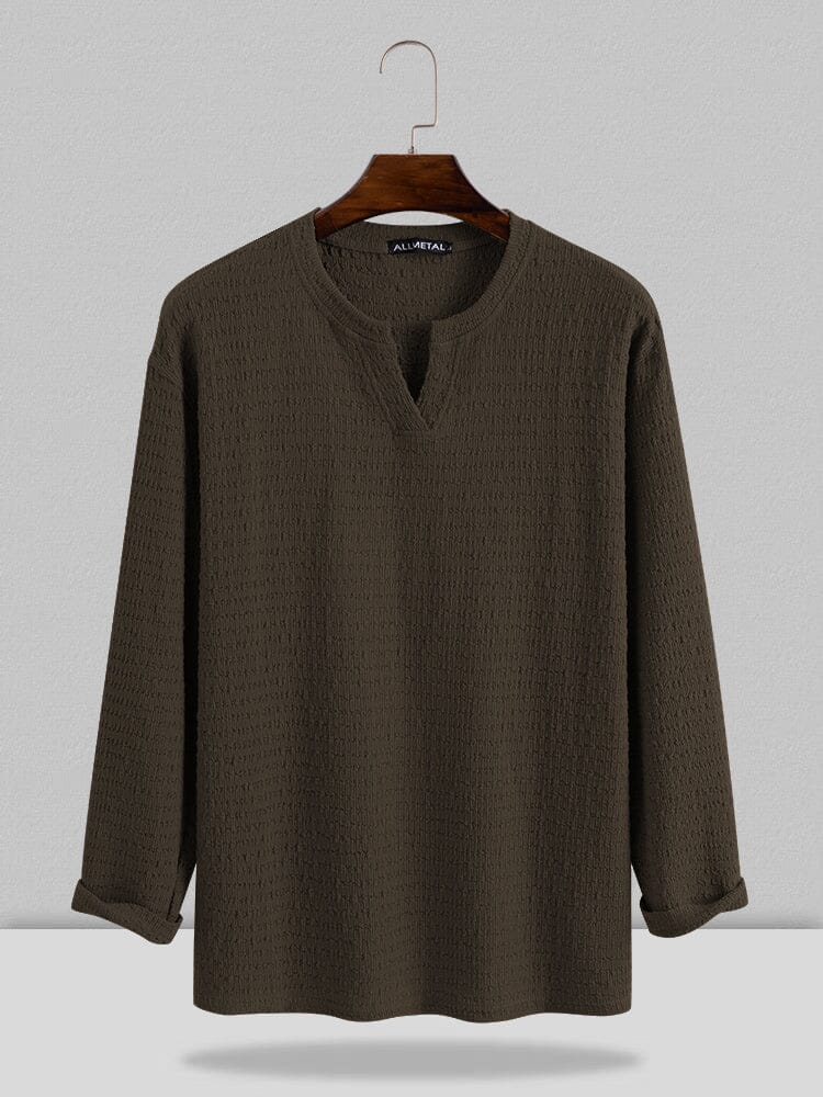 Small V-neck long-sleeved Shirt