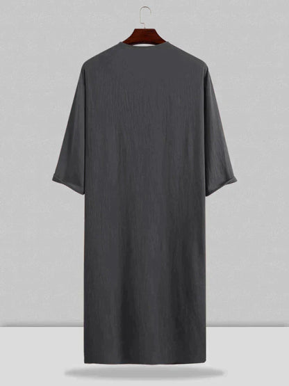 Long Cotton Linen Style Slit Shirt