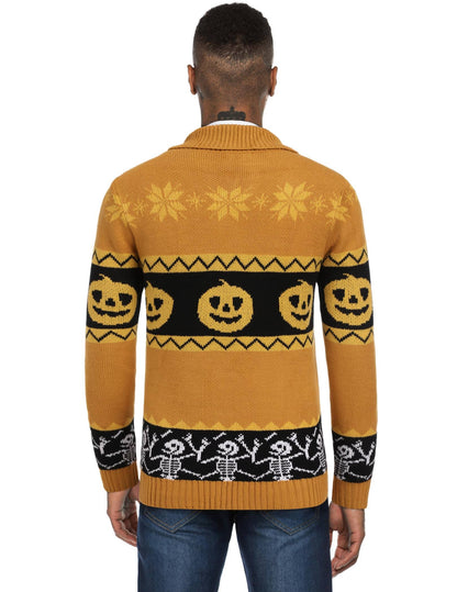 Shawl Collar Knit Cardigans Button Down Sweater (US Only)