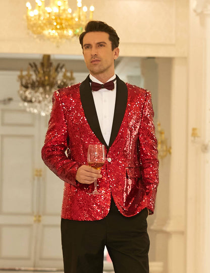 Shiny Sequin Blazer Tuxedo Suit (US Only)