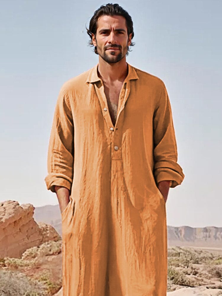 Classic Loose 100% Cotton Robe Shirt