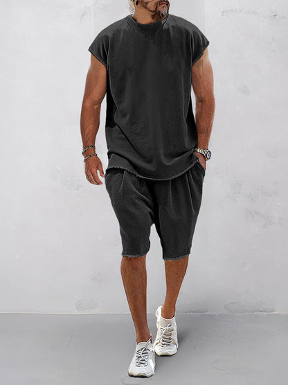 Casual Loose Fit Cotton Tracksuit Set