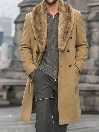 Stylish Double-Breasted Tweed Coat
