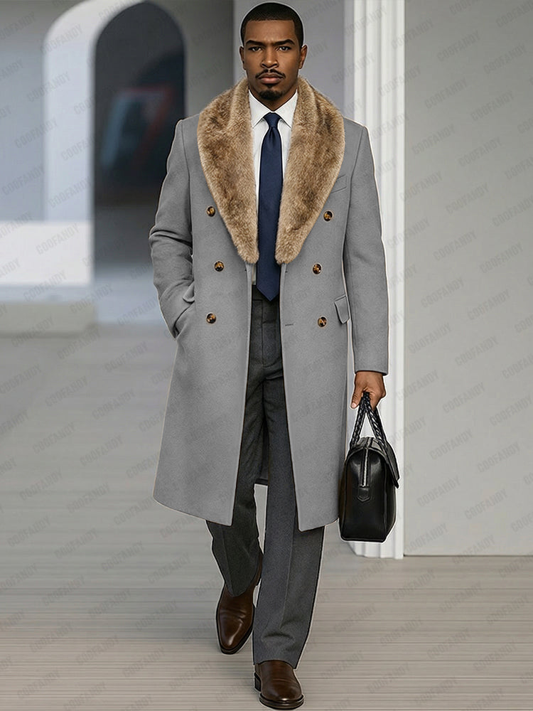 Comfy Double-Breasted Tweed Coat