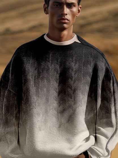 Stylish Gradient Sweatshirt with Shoulder Zip