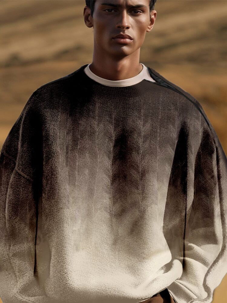 Stylish Gradient Sweatshirt with Shoulder Zip