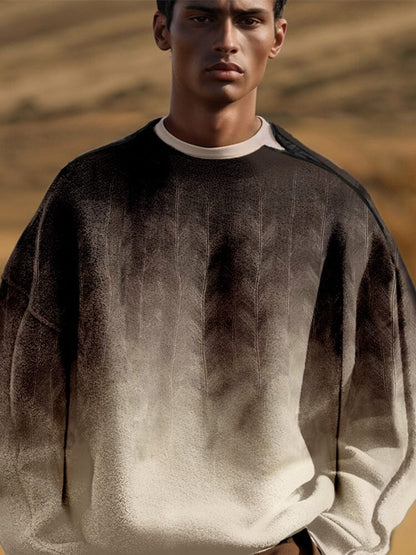 Stylish Gradient Sweatshirt with Shoulder Zip