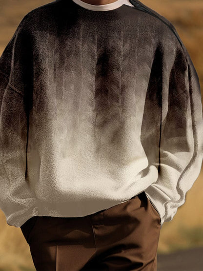 Stylish Gradient Sweatshirt with Shoulder Zip