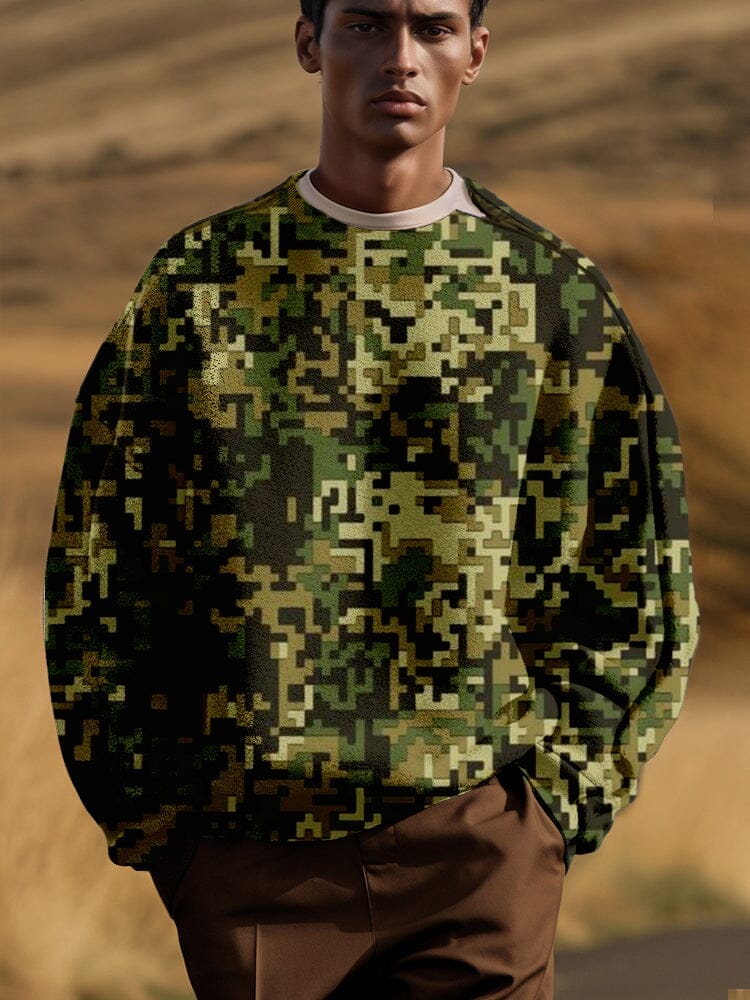 Classic Camo Sweatshirt with Shoulder Zip