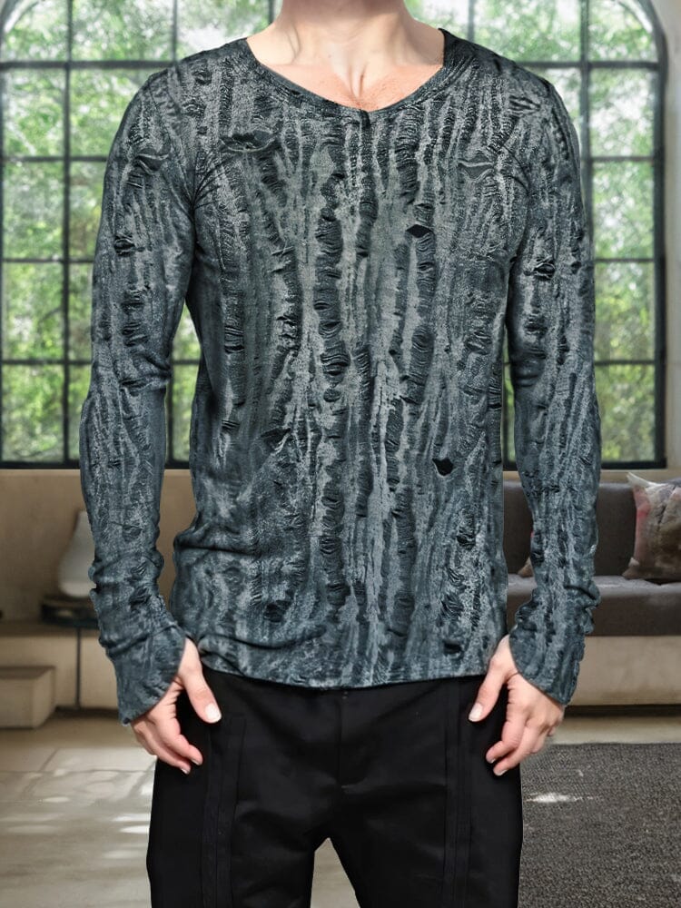 Casual Textural Crew Neck T-shirt