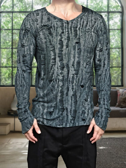 Casual Textural Crew Neck T-shirt